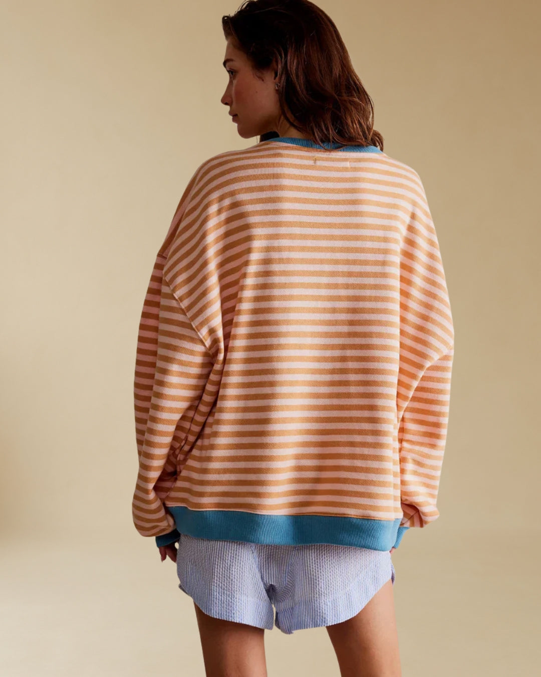 MODAWAWA | Oversizowy sweter w paski