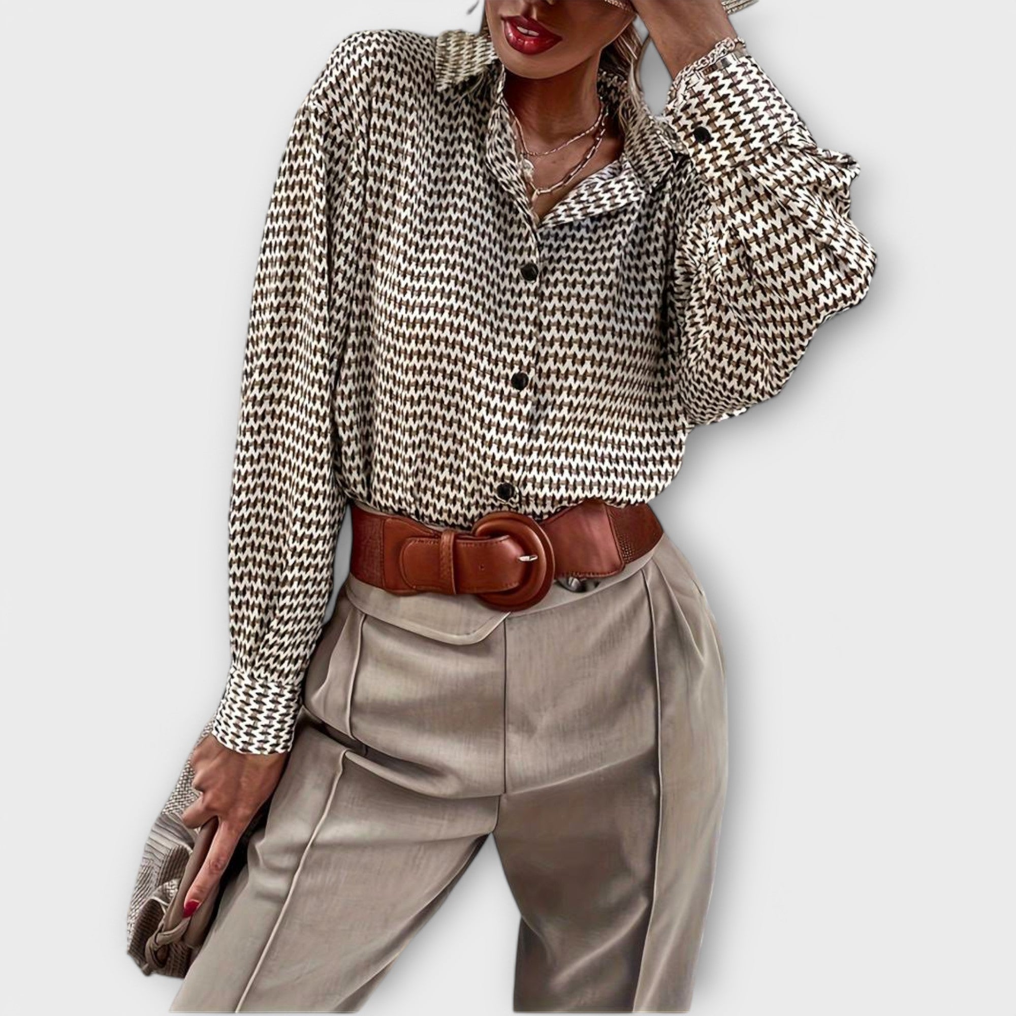 Ashley - Vintage bluzka z długim rękawem