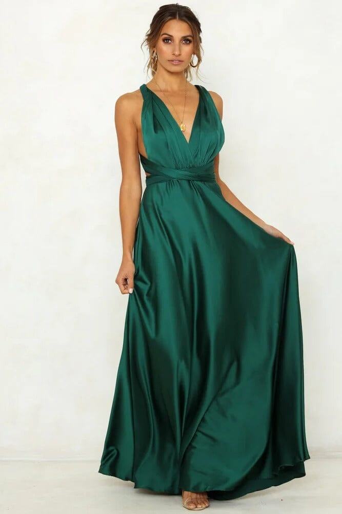 Amelia™ | Elegancka Satynowa Sukienka Maxi