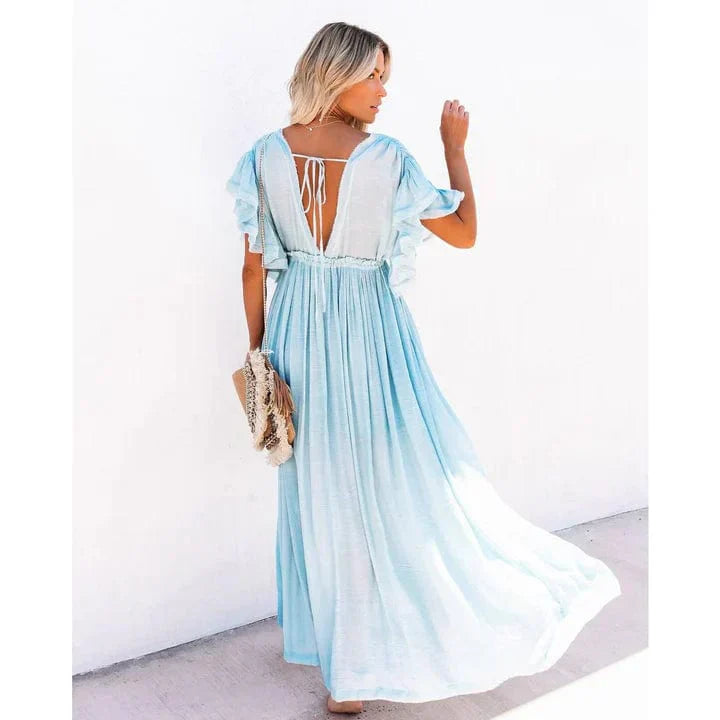 Gabriela™ Maxi Jasnoniebieska Sukienka Ibiza