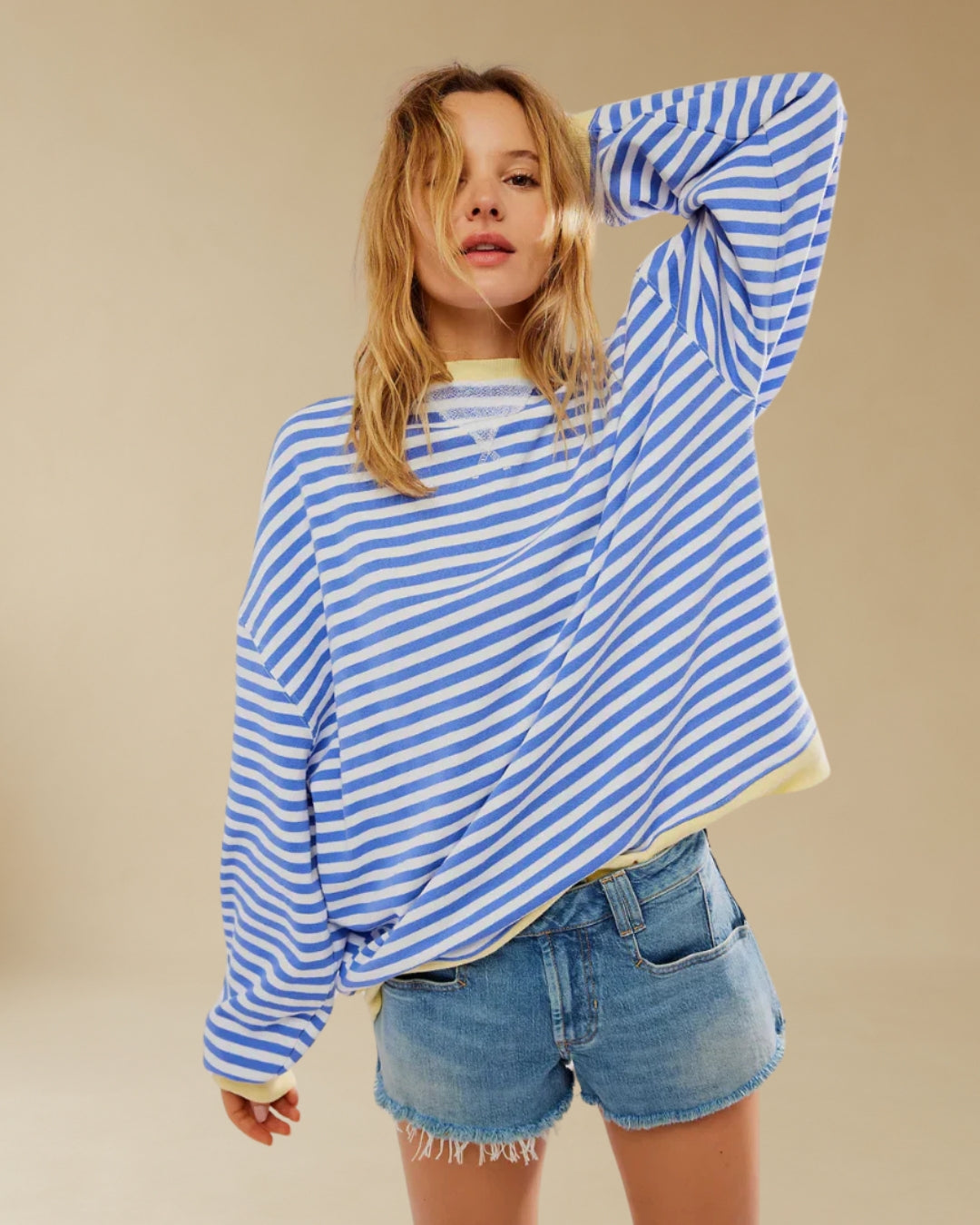 MODAWAWA | Oversizowy sweter w paski