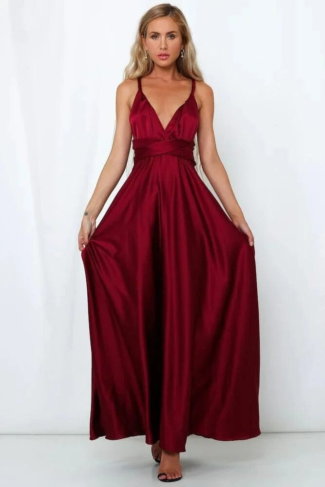 Amelia™ | Elegancka Satynowa Sukienka Maxi