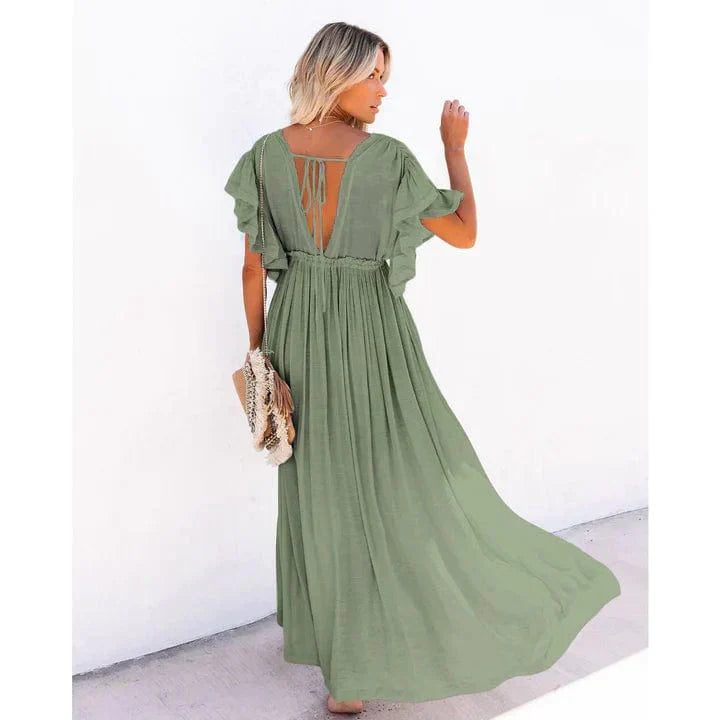 Alicja™ - Maxi Zielona Ibiza Sukienka Plażowa