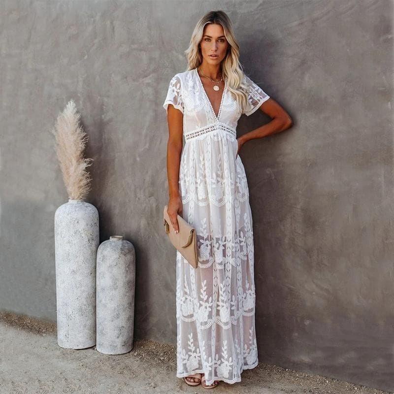 Edyta™ - Maxi Koronkowa Sukienka Ibiza