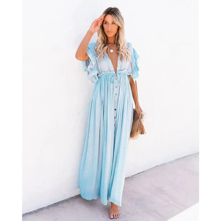 Gabriela™ Maxi Jasnoniebieska Sukienka Ibiza