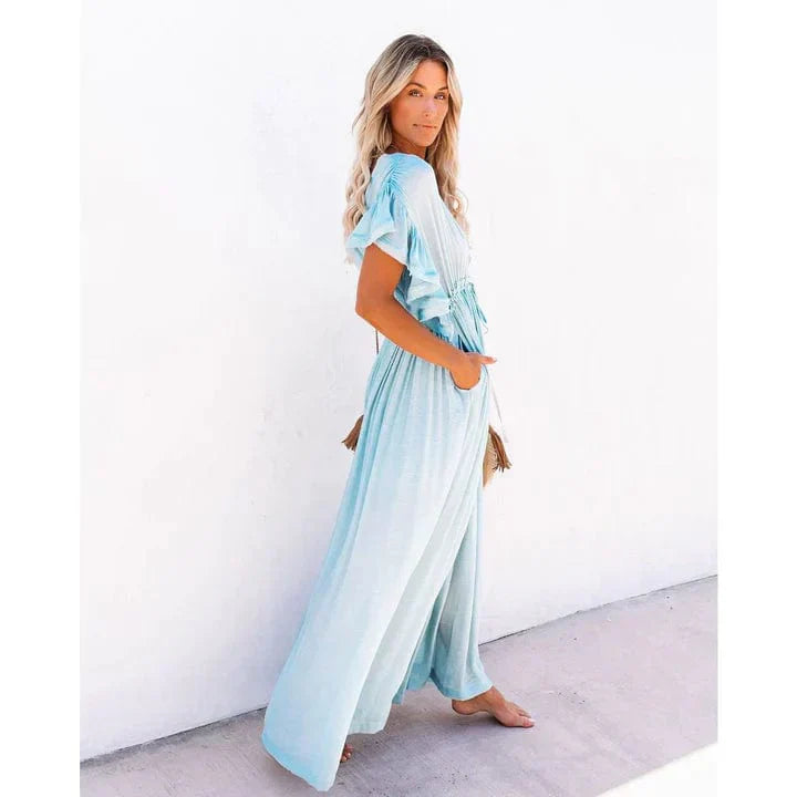 Gabriela™ Maxi Jasnoniebieska Sukienka Ibiza