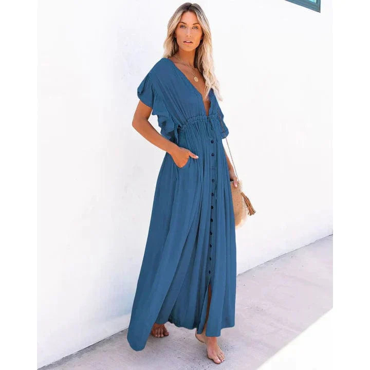 Angelika™ - Maxi Morski Niebieski Strój Plażowy Ibiza