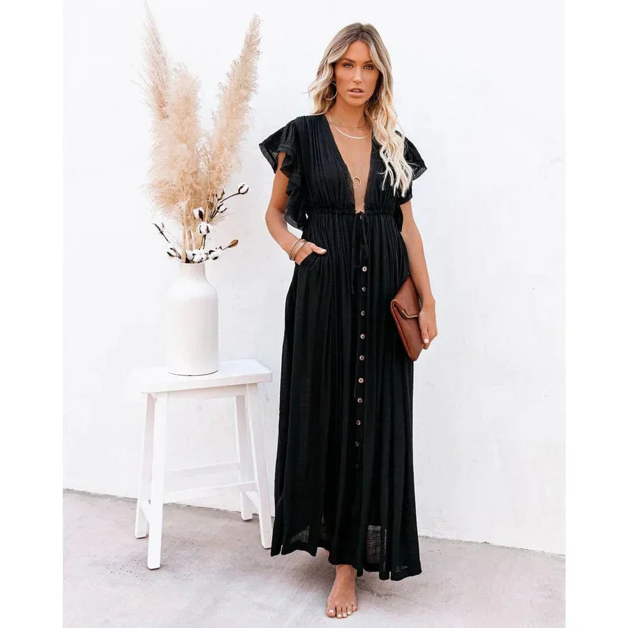 Beata™ Maxi Czarna Ibiza Sukienka