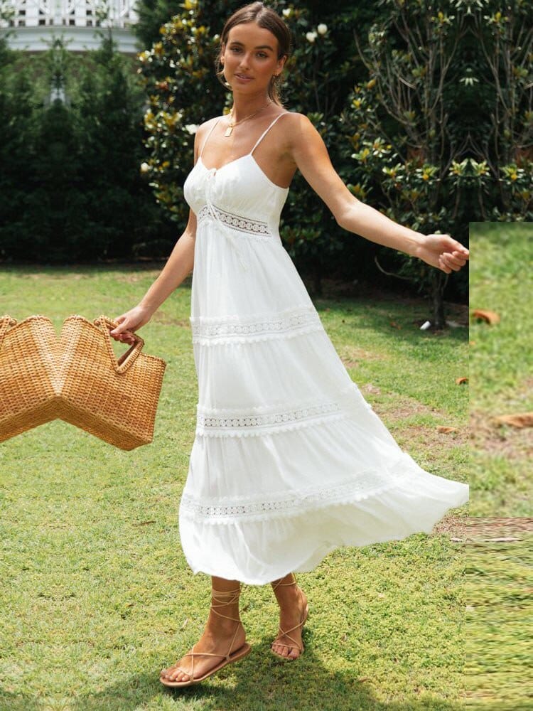 Agnieszka™ - Biała Maxi Sukienka Plażowa